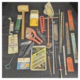 Various Vintage Hand Tools: Files, Hammer,