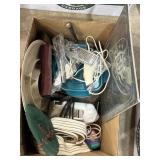 Serving tray, coin book, iron, blow dryer