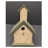Decorative Wooden Bird House 9in tall x 5in square