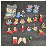 Vintage Wooden Christmas Ornaments & Jumping Jack