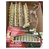 6 - 10 light candoliers, 2 in original box,