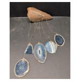 Yellowstone windchime w/ blue agate stones