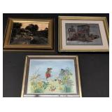 3 Foil print framed pictures, 1906 Reo print