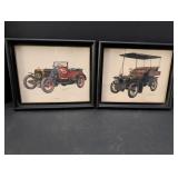 2 Antique car prints signed by Biederman