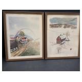 2 water color prints signed Stepheir Bleimberger