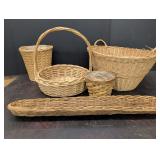 Misc wicker baskets, laundry, trash, bread,