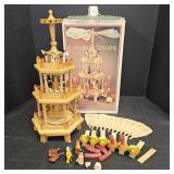 Vintage Wooden Christmas Candle Tower
