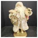 17in Gold & Cream Santa Clause Figurine