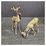 Vintage Brass Reindeer Figurines