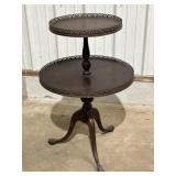 Ferguson 2-tier dumbwaiter side table, 32in H.,