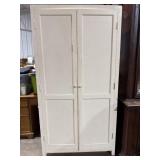 2 door wood cabinet w/6 shelves, no back,