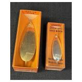 2 Johnson Spoon Lures, gold 1430 & silver 1210,