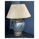 Patterned Glass table lamp w/wood base