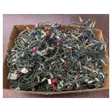 Box full of variety of Christmas lights, untested