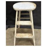 Wooden stool painted