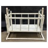 Wooden rocking baby doll crib