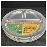 (11) 3- Compartment Aluminum Serving Plates