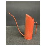 Vtg Orange Metal Watering Can
