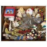 Variety of Christmas ornaments, snowmen, Santaï¿½s,