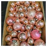 Vintage Pink Glass Xmas Ornaments