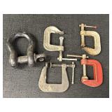 Shackle screw pin anchor, 2T, & 4 - 1in. C clamps