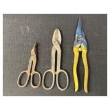 3 pair tin snips