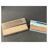 2 Norton sharpening stones, 8 & 6in L, in original