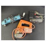 3 power tools - Makita 4in disc grinder, B & D