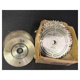 2 - 7 1/4in plywood blades & many 8 1/4in blades,