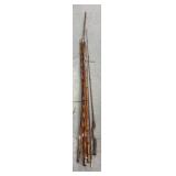 Several fly fishing pole pieces