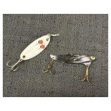 2 vtg fishing lures - Heddon Sonar 433 (Metal) &