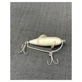 3in silver colored spinning fishing lure w/