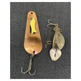 James E. Aitken Muskie Lure & silver spoon-lure,