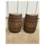 Rustic wall mount half barrels, 12in W x 17in H