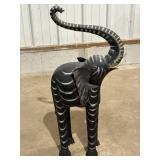 Black & white painted metal elephant sculpture