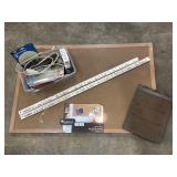 Bulletin Board, Yard Sticks, Clipboard, Push