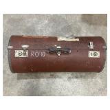 Vtg Red Cylindrical Suitcase