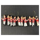 10 wood marching band ornaments, 4in., couple