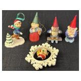 Hallmark 1979 Santa snowflake ornament, 2 gnomes,