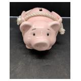 Porcelain Pink Pig marked Mall Money  3in tall x