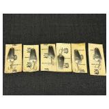 6 NOS Herterï¿½s spoon lures on original cards,