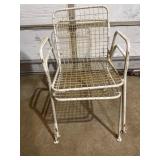 2 metal outdoor patio chairs