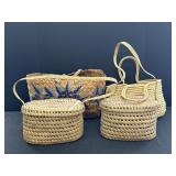 Woven Lidded Baskets & Purses