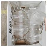 Frosted Winter Scene Wine Glasses w/ Gold C