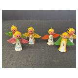 6 wooden Angel Christmas ornaments, 2.5in