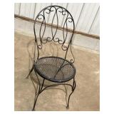 Wrought iron garden/patio chair, 34in overall H
