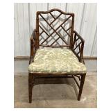 Chinese Chippendale style faux bamboo armchair w/