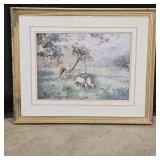 Framed Sheep in Pasture Print