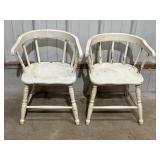 2 childrenï¿½s wood chairs, 13.5 x 11 x 13in H seat,