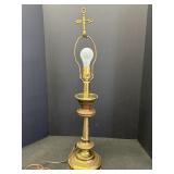 Brass plated table lamp w/weather vane finial